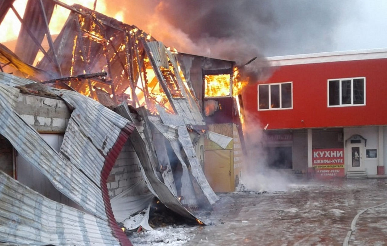 Пожар на мебельной фабрике в Щелково