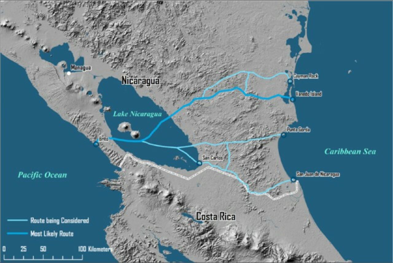 Проект канала в никарагуа на карте