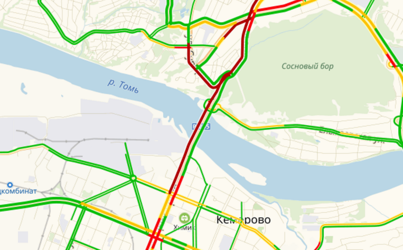 Пробки в кемерово сейчас карта