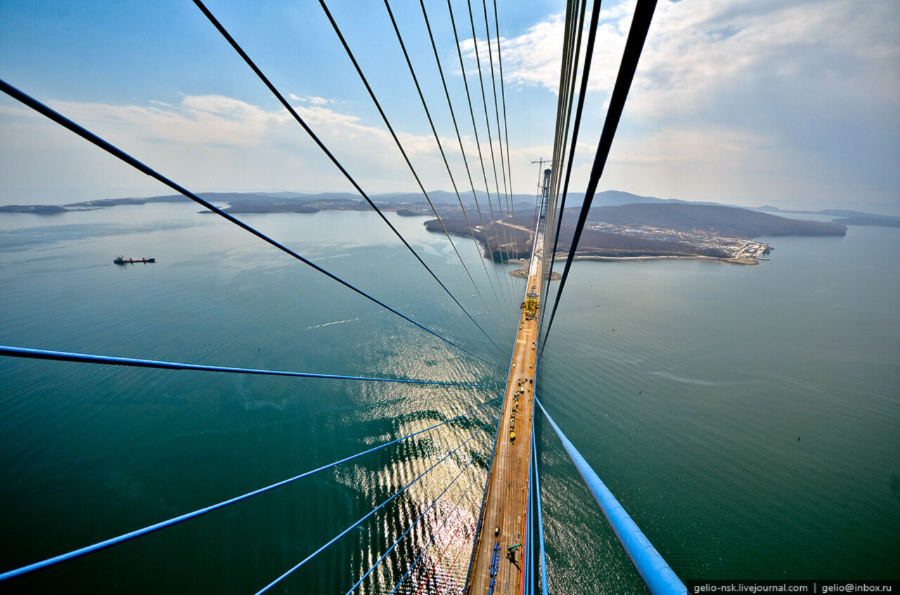 Фото мост на остров русский во владивостоке