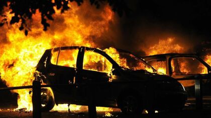 Ночью на кузбасской трассе сгорел автомобиль