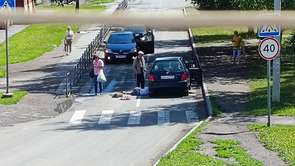 Иномарка сбила пенсионерку на пешеходном переходе в Кузбассе