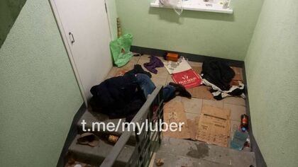 Жильцы дома в Подмосковье пожаловались на поселившихся в подъезде бомжей