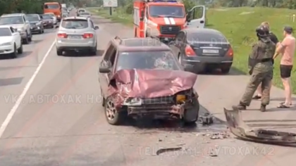 Автомобилистка устроила жесткое ДТП с двумя пострадавшими около Новокузнецка