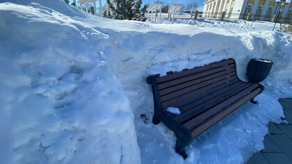 Кузбассовец разгневался ужасной уборкой снега в парке в Салаире