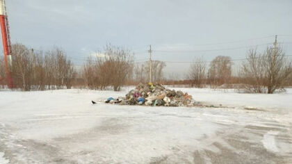 Горящая куча мусора появилась в Кемерове из-за возгорания в мусоровозе