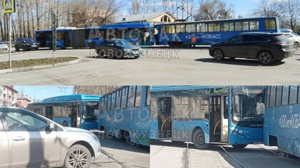 Автобус столкнулся с трамваем в Новокузнецке