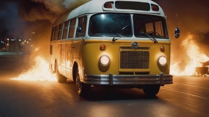 Колесо автобуса загорелось на ходу в Новокузнецке