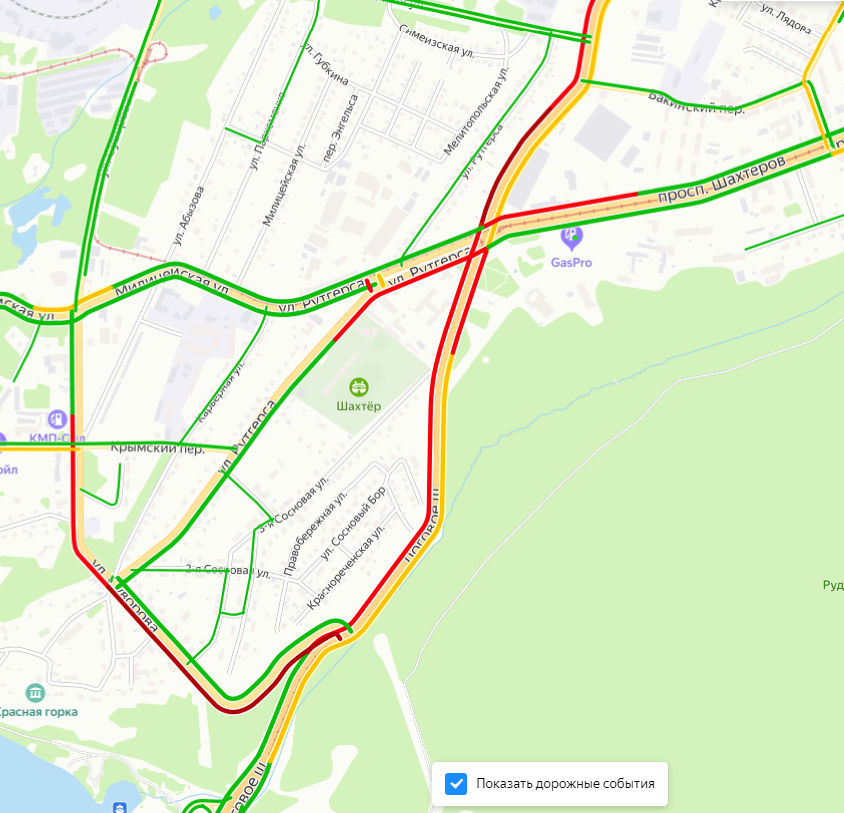 Пробки в кемерово сейчас карта